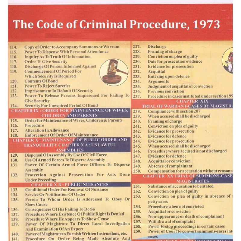 Chayan Publications The Code Of Criminal Procedure 1973 Chart Crpc 3690